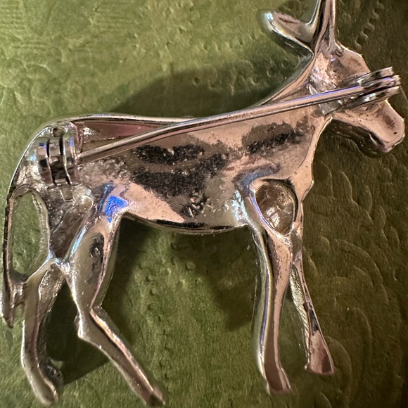 Ab Crystal Vintage Donkey Brooch - Picture 9 of 11